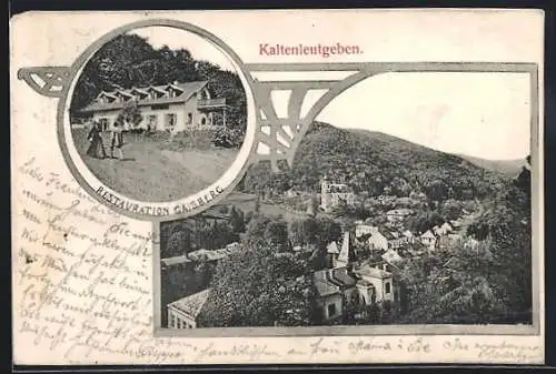 AK Kaltenleutgeben, Restaurant Gaisberg, Ortsansicht