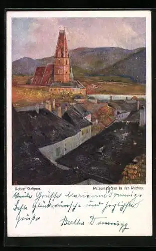 AK Weissenkirchen in der Wachau, Ortsansicht aus der Vogelschau