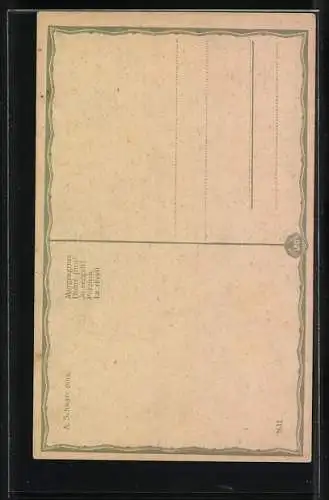 Künstler-AK sign. A. Schwarz: Morgengruss, Mutter mit ihrer kleinen Tochter