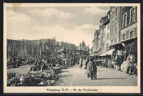 AK Königsberg /O.-Pr., An der Fischbrücke