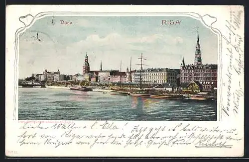 AK Riga, Blick zum Ort