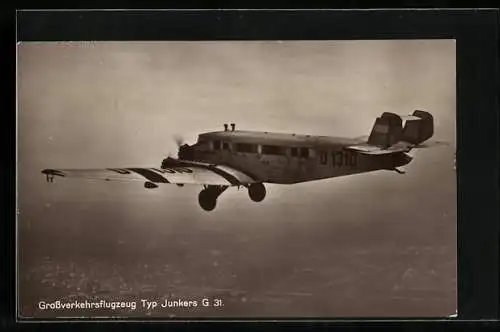 AK Grossverkehrsflugzeug der Lufthansa Typ Junkers G 31