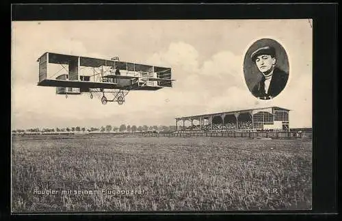 AK Rougier mit seinem Flugapparat