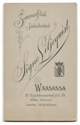 Fotografie Signe Liljequist, Wasa, Rådhusgatan 19, Porträt eines jungen Mädchens