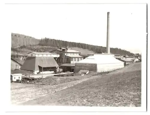 6 Fotografien unbekannter Fotograf, Ansicht Gross-Rhüden, Bergwerk - Kaliwerk, Förderanlagen, Förderturm