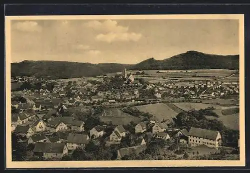 AK Unterkochen b. Aalen, Ortsansicht aus der Vogelschau