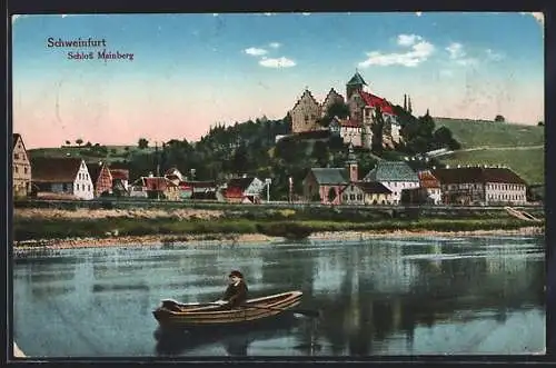 AK Schweinfurt, Blick vom Mainufer auf das Schloss Mainberg