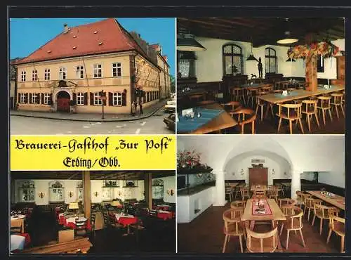 AK Erding /Obb., Brauerei-Gasthof zur Post