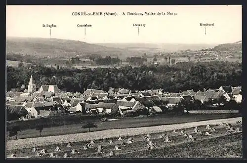 AK Condé-en-Brie /Aisne, A l`Horizon, Vallée de la Marne, St-Eugène, Couttelain, Crézancy