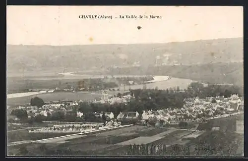 AK Charly /Aisne, La Vallée de la Marne, Panorama