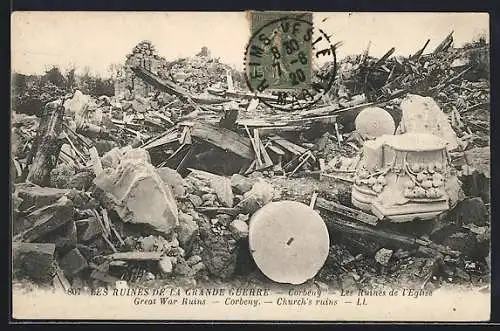 AK Corbény, Les Ruines de la Grande Guerre, Les Ruines de l`Eglise