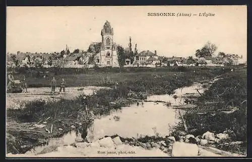 AK Sissone /Aisne, L`Eglise