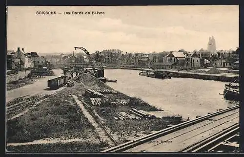 AK Soissons, Les Bords de l`Aisne