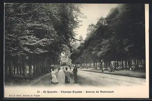 AK St-Quentin, Champs-Elysees, Avenue de Remicourt