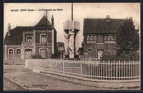 AK Jussy /Aisne, Le Monument aux Morts