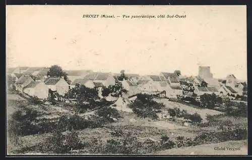 AK Droizy /Aisne, Vue panoramique, côté Sud-Ouest