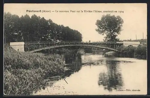 AK Pontavert /Aisne, Le nouveau Pont sur la Rivière l`Aisne