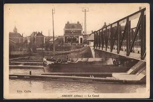 AK Omissy /Aisne, Le Canal