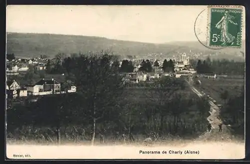 AK Charly /Aisne, Panorama