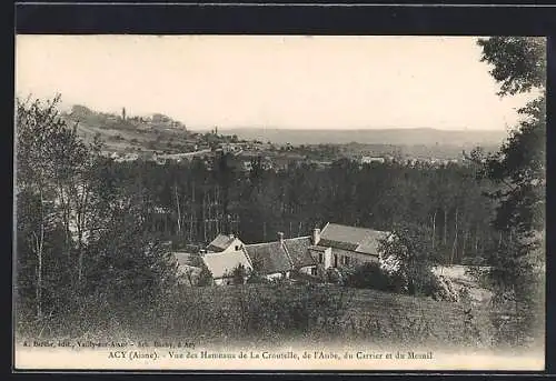 AK Acy, Vue des Hameaux de La Croutelle, de l`Aube, du Carrier du Mesnil