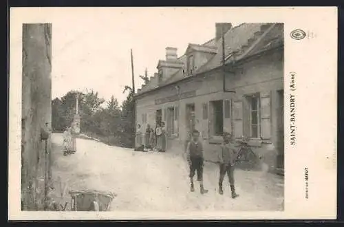 AK Saint-Bandry /Aisne, Une rue, Strassenpartie