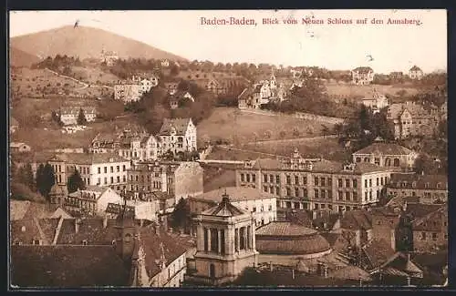 AK Baden-Baden, Blick vom Neuen Schloss auf den Annaberg