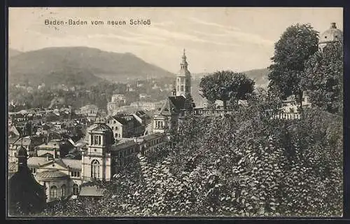 AK Baden-Baden, Blick vom neuen Schloss