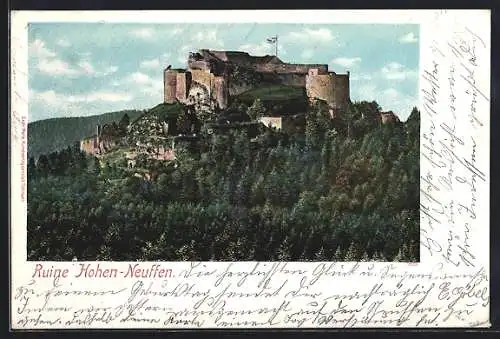 AK Hohen-Neuffen, Blick auf die Ruine der Festung