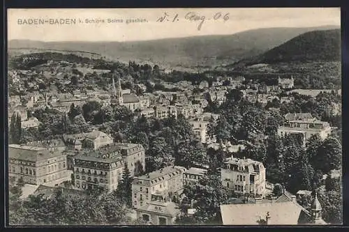 AK Baden-Baden, Teilansicht von Schloss Solms gesehen