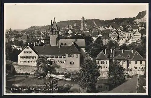 AK Schwäb. Hall, Altes und neues Bad mit Kirche