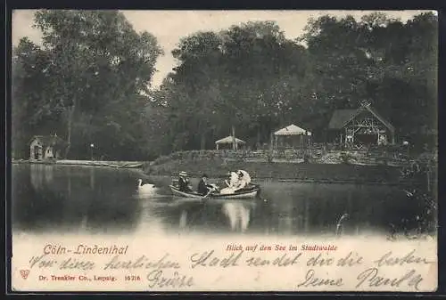 AK Köln-Lindenthal, Blick auf den See im Stadtwalde