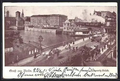 AK Berlin, Jannowitzbrücke aus der Vogelschau