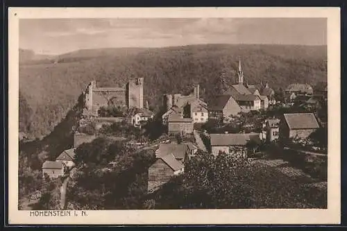 AK Hohenstein / Nassau, Teilansicht mit Burg