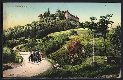 AK Waldenburg / Württ., Weg zur Burg