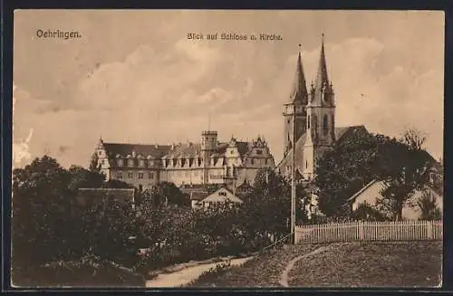 AK Oehringen, Blick auf Schloss und Kirche