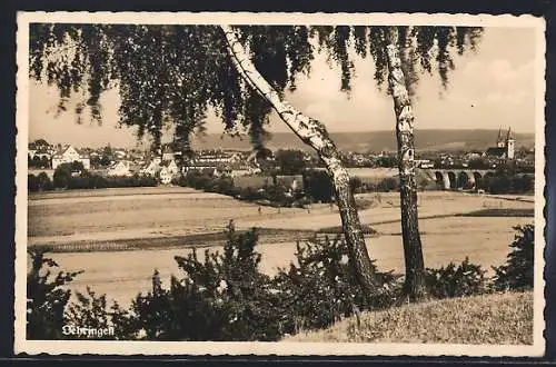 AK Oehringen, Ortsansicht mit Kirche und Viadukt