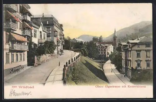 AK Wildbad / Schwarzwald, Obere Olgastrasse mit Kernerstrasse