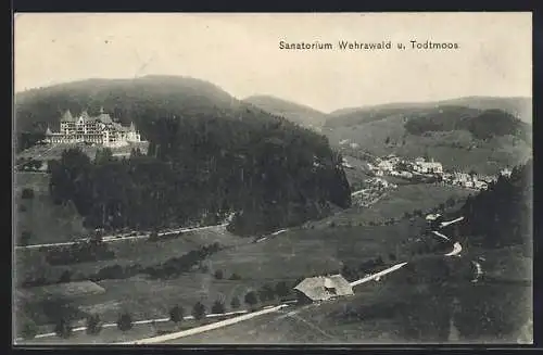 AK Todtmoos, Ortsansicht mit Sanatorium Wehrawald