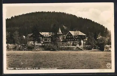 AK Titisee, Schwarzwald Hotel vom Wasser aus