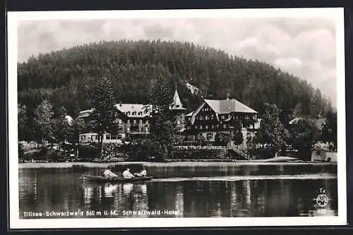 AK Titisee, Schwarzwald Hotel mit Ruderern