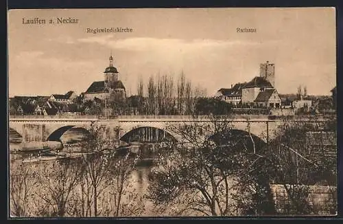 AK Lauffen a. Neckar, Regiswindiskirche und Rathaus