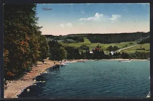 AK Titisee, Ufer mit Booten