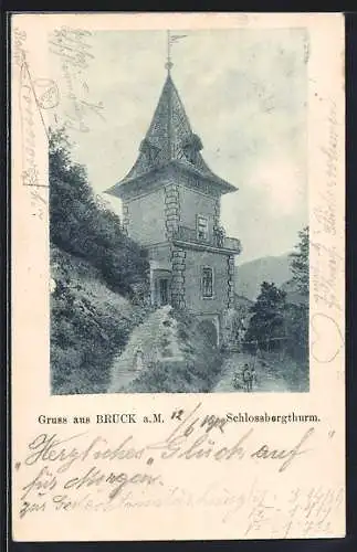 Künstler-AK Bruck a. M., Schlossbergthurm