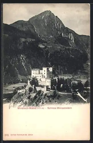 AK Windisch Matrei, Schloss Weissenstein aus der Vogelschau