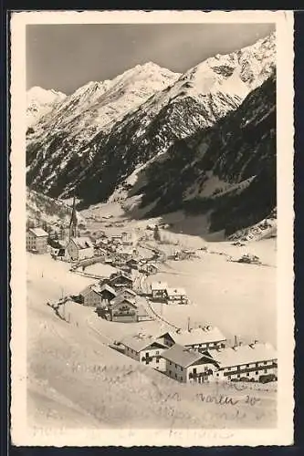 AK Sölden /Oetztal, Ortsansicht mit Kirche aus der Vogelschau