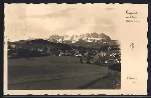 AK Kitzbühel, Ortsansicht aus der Vogelschau