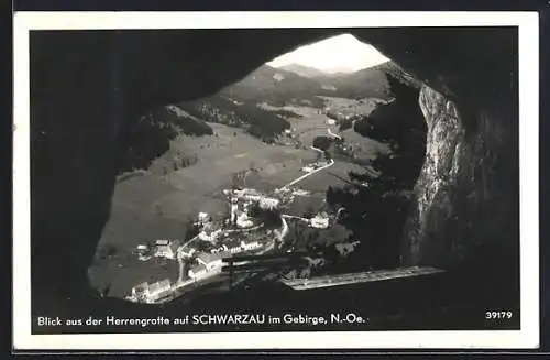 AK Schwarzau im Gebirge, Blick aus der Herrengrotte