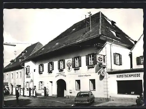 AK Krieglach, Gasthof Alte Post v. Hans u. Anna Höfler, Roseggerstrasse 450