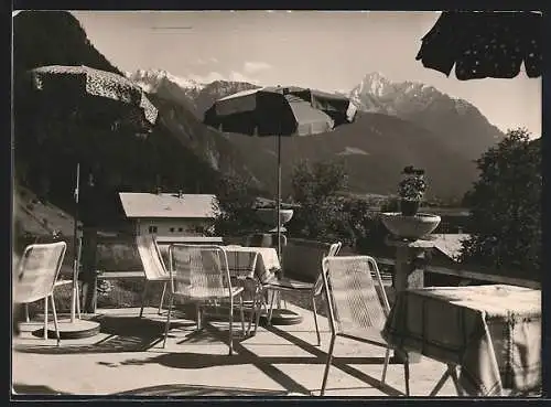 AK Mayrhofen /Zillertal, Café Ekartklause, Terrasse