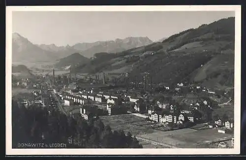 AK Donawitz b. Leoben, Ortsansicht aus der Vogelschau